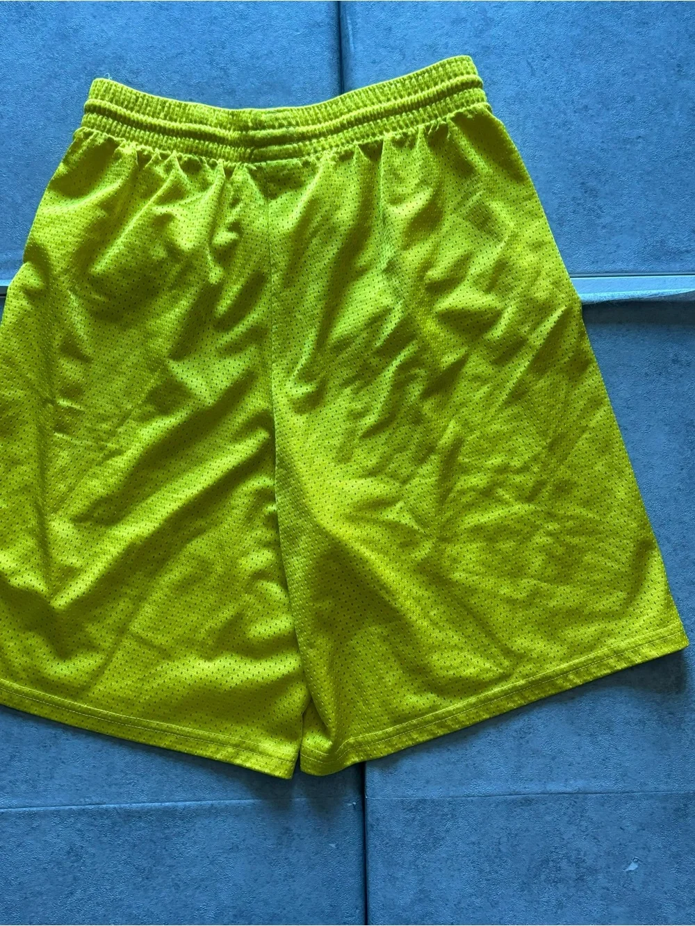 Y2k adidas yellow u of m athletic shorts
